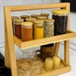 استند دو طبقه چوبی پاپا