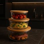 ظرف سه تکه پیرکس گرد پاپا