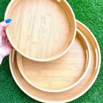 سینی گرد لبه دار بامبو