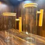 پارچ پیرکس دسته بامبو