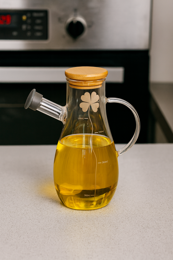 ظرف روغن 750 میل گلدار پاپا - Image 1