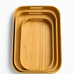 سینی مستطیل لبه دار تمام بامبو پاپا