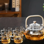 قوری پیرکس دسته بامبو پاپا