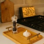 سینی مستطیل دسته طلایی پاپا