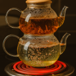 کتری و قوری پیرکس درب بامبو پاپا