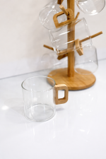 لیوان دسته چوبی پیرکس پاپا