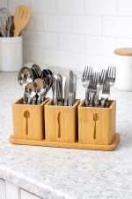 ست جای کارد و چنگال 3 تکه بامبو