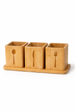 ست جای کارد و چنگال 3 تکه بامبو - Image 2