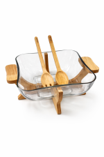 کاسه سالاد شیشه ای مربع پاپا - Image 2