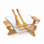 کاسه سالاد شیشه ای مربع پاپا